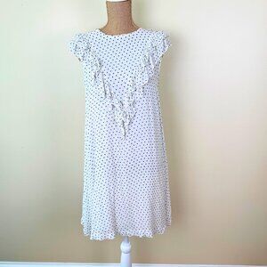 Ganni Dress | White with Black Polka Dots  | Size 40